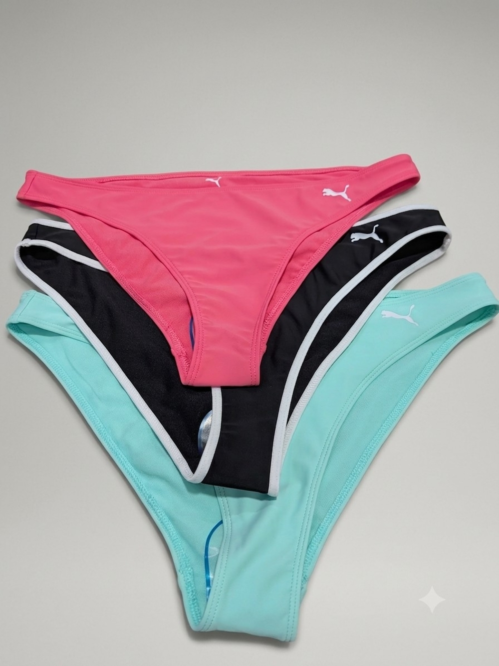 Puma Women’s Bikini Bottoms - Pink, Black & Mint